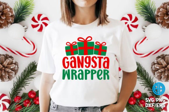 Funny Christmas Gangsta Wrapper SVG for Graphics & Crafts