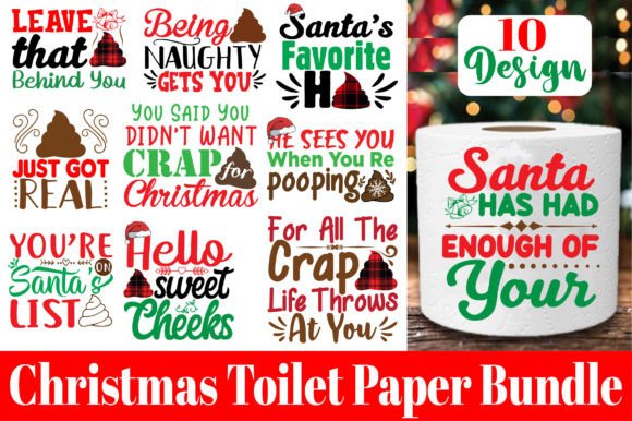 Funny Christmas Toilet Paper SVG Bundle for Graphics & Crafts