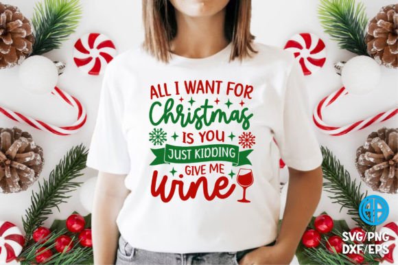 Funny Christmas Wine Quotes SVG Design for Graphics & Crafts