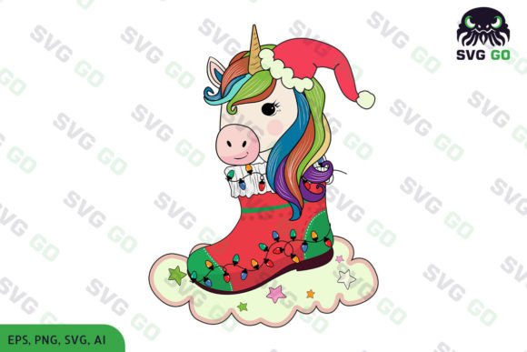 Funny Unicorn Christmas Sublimation SVG for Graphics and Crafts