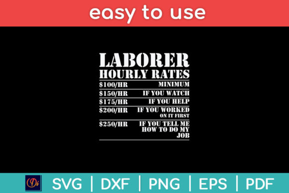 Laborer Hourly Rate Funny Construction Graphics & Crafts Review