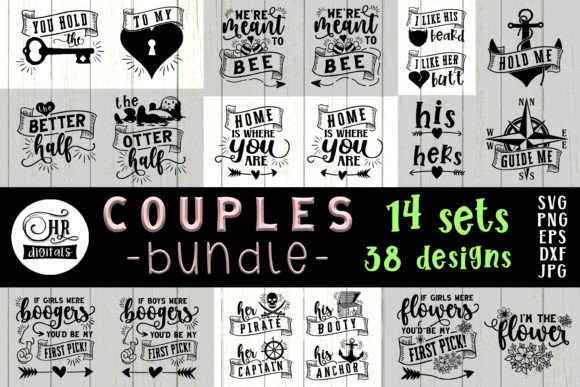 Matching Couples Bundle, His and Hers Graphics in Crafts