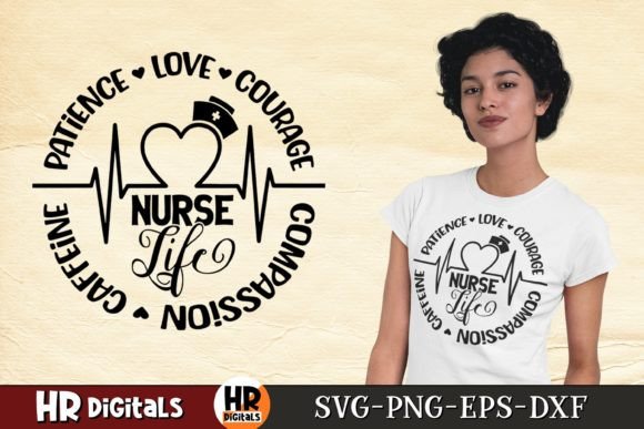 Nurse Life, Nurse Heartbeat, Nursing SVG Graphics for Crafts